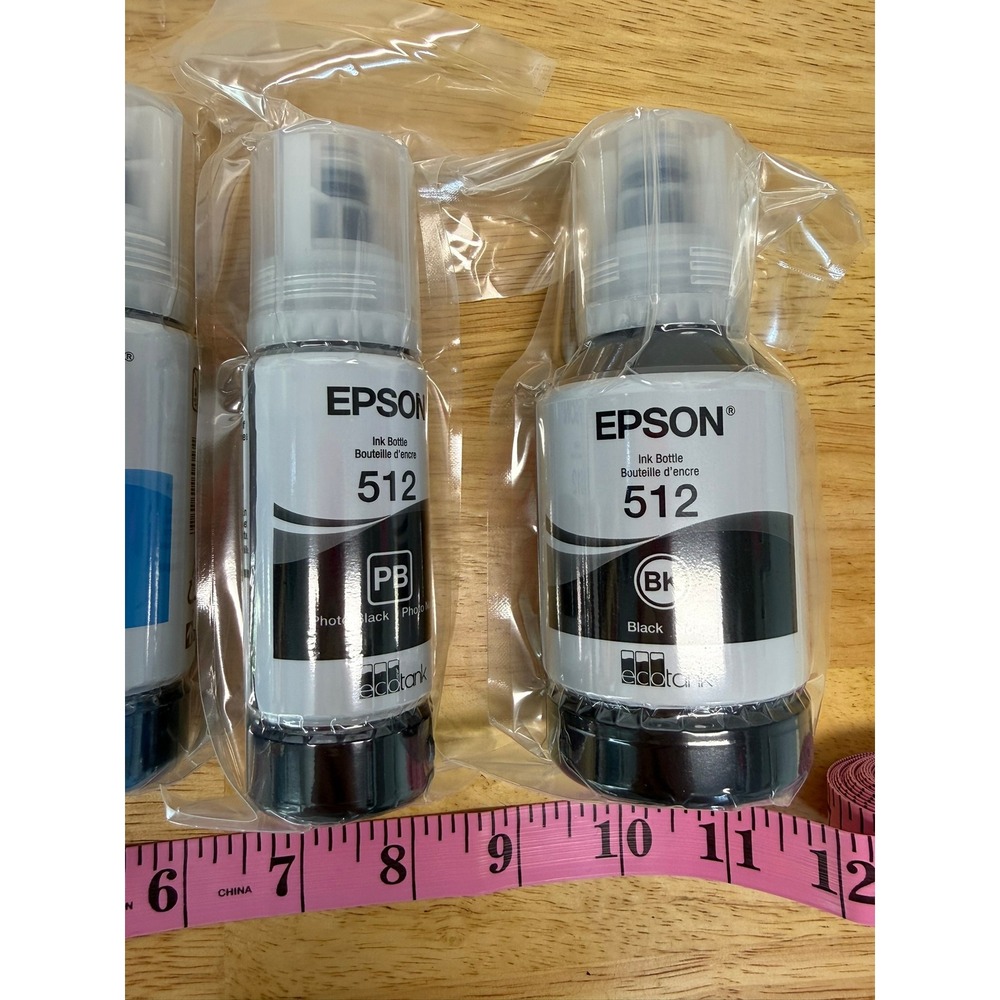 Epson 512 EcoTank Ink Bottles Set of 5 Black Photo Black Cyan Magenta Yellow - Picture 2 of 3